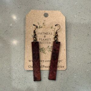 Oatmeal & Peanut Butter Boutique Brown Leather Earrings